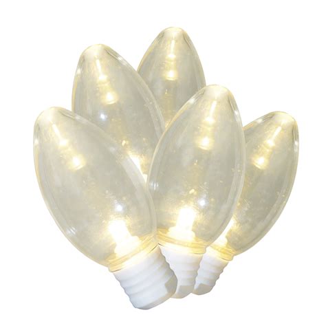 100-Count Warm White LED Smooth C9 Christmas Lights with White Wire, 58 ...