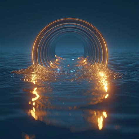 Abstract Brilliance Water Surface With Light Illuminated Captivating