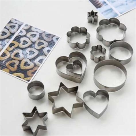 Birch Silver Pack Of 12 Multi Shape Cookies Cutter Shopsepk