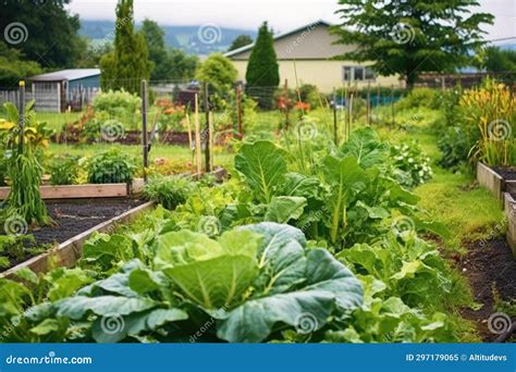 A Community Garden Filled with Various Vegetable Plants Stock Image ...