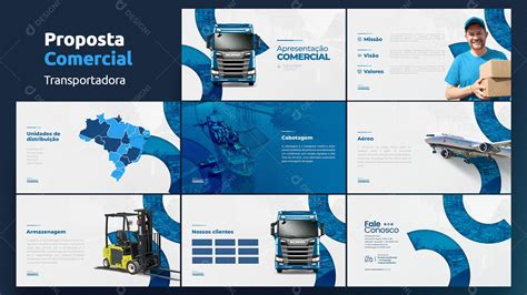 Apresentação Comercial Logística Transportadora PSD Editável download