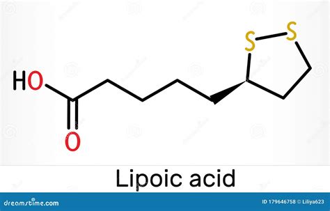 Lipoic Acid La Ala Alpha Lipoic Thioctic Acid Lipoate Molecule It