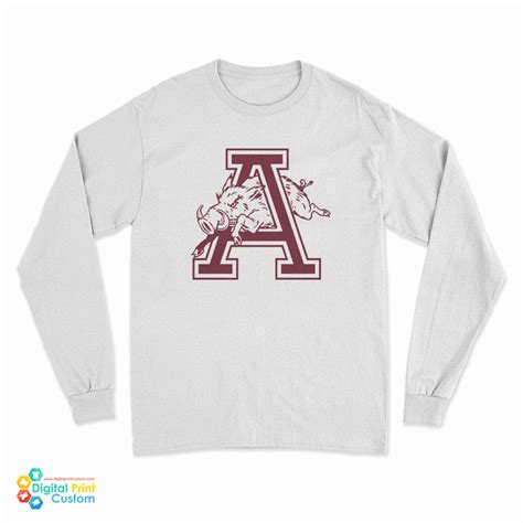 Arkansas Razorbacks Baseball Logo Long Sleeve T-Shirt For UNISEX