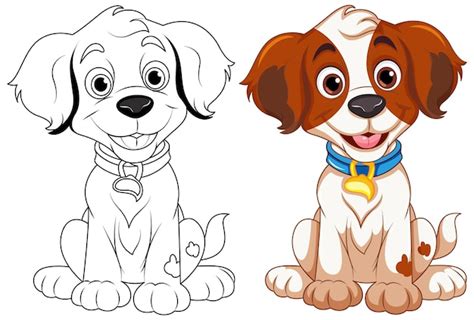 Free Vector | Coloring page outline of cute dog