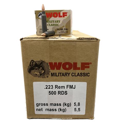 223 Rem Wolf 55 Grain Military Classic 500 Round Case Velocity