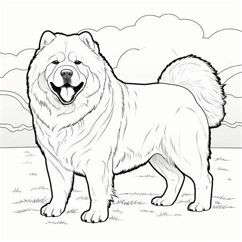 Premium Photo | Realistic Chow Chow Puppy Coloring Page With Distinct