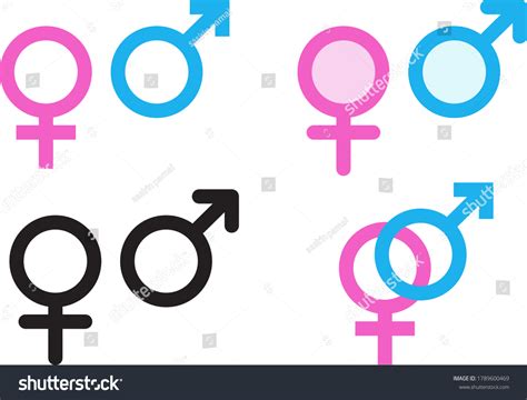 Sex Male Female Sign Icons Set Stock Vector Royalty Free 1789600469