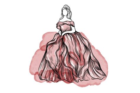 Girl in a dress sketch. Fashion vector clipart