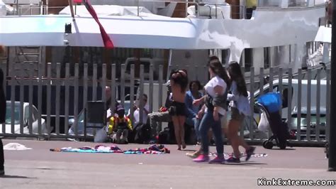 Bare Foot Babe Flashing In Public