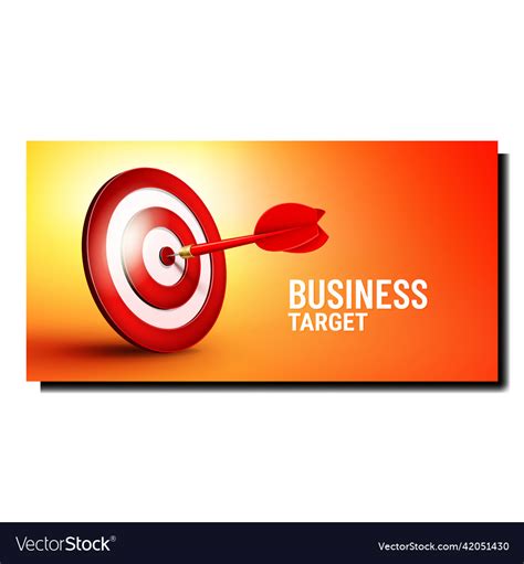 Business Target Success Hit In Dart Poster Vector Image