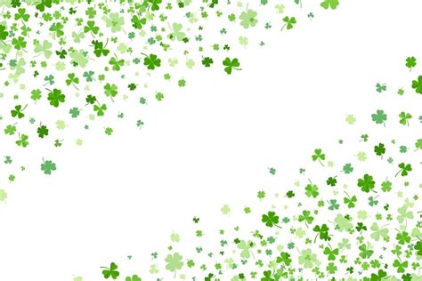 Shamrock Or Green Clover Leaves Pattern Background Flat Design Vector