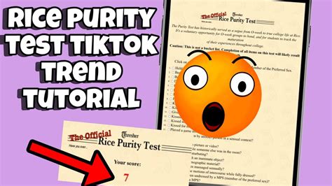 how to take the rice purity test tiktok trend | rice purity tiktok ...