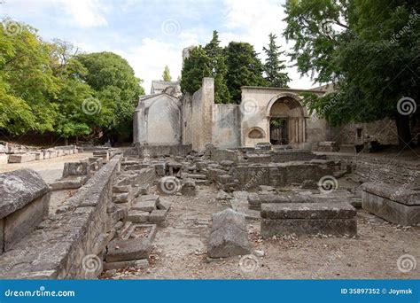 Roman Necropolis Alyscamps In Arles France Stock Photo Image Of