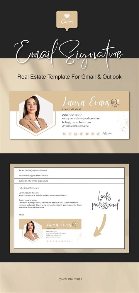 Real Estate Email Signature Template Canva Real Estate Etsy Serbia