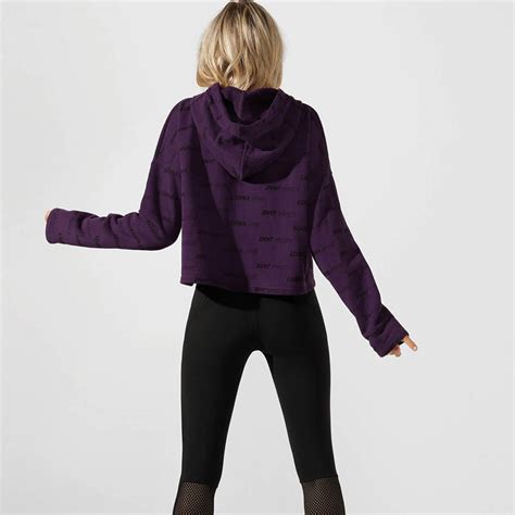 Emjay Lorna Jane Iconic Cropped Hoodie Midnight Purple 012083