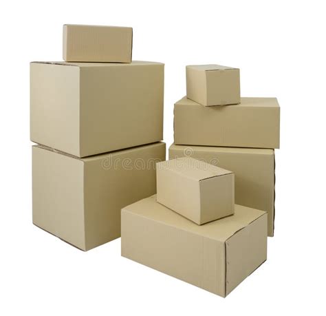 Cardboard Boxes Isolated Different Sizes Stock Photos Free