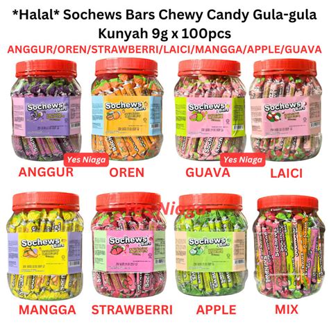 halal viral sochews bars chewy candy gula gula kunyah   pcs