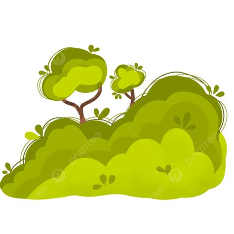 Ilustração Plana De Arbusto Verde PNG Arbusto Floresta Terra Imagem