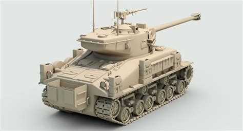 idf m51 super sherman tank 3d model