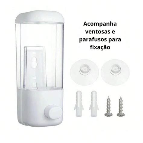 Kit 3 Dispenser de Parede para Álcool Gel Saboneteira Detergente