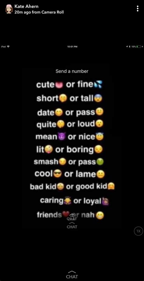 Pin on My pins | Snapchat questions, Snapchat question game, Snapchat