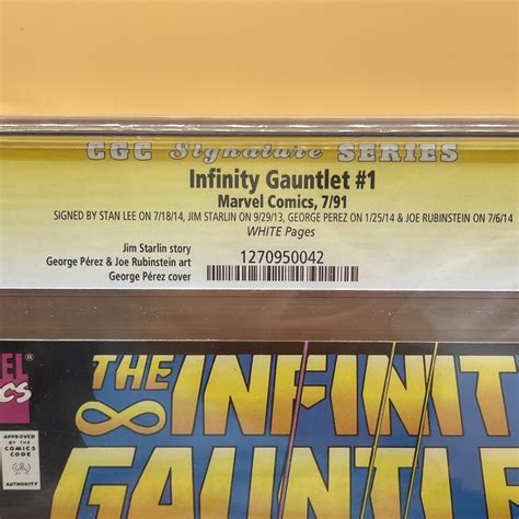 The Infinity Gauntlet Cgc Ss Stan Lee George Perez Jim