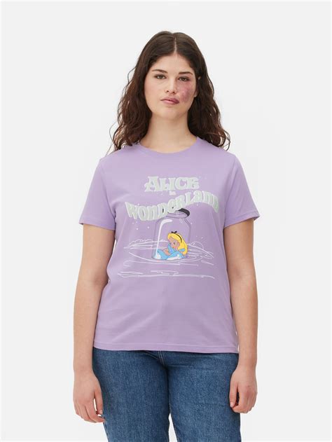 T shirt imprimé Disney Alice au pays des merveilles Lilas Femme