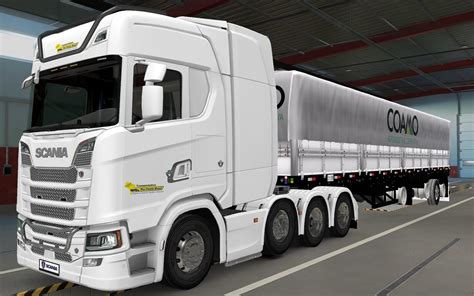 SKIN SCANIA S 2016 8X4 TRANSPORTADORA PRA FRENTE BRASIL 1 40 ETS 2