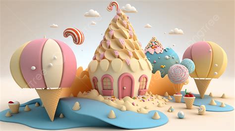 Summer Popsicle Ice Cream Castle Background Summer Ice Cream Castle