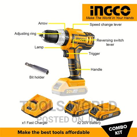 INGCO Lithium Ion Cordless 2 PCS Combo Kit In Lagos Island Eko