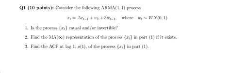 Solved Q Points Consider The Following Arma Chegg