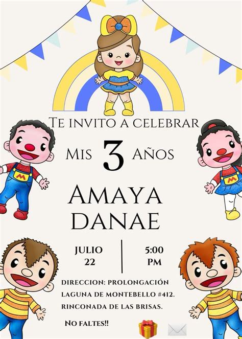 Invitaci N Bely Y Beto Fiesta Infantil Tematica Invitaciones De