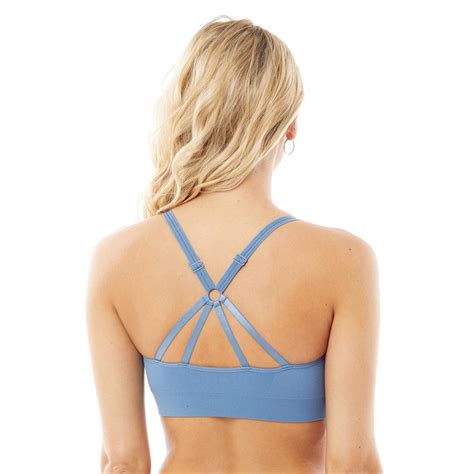 Buy Reebok Womens Maryna Seamless Performance Sports Bra Top Blue Slate