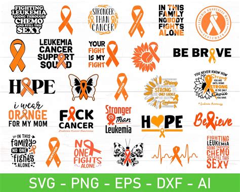 Leukemia Awareness Svg Leukemia Ribbon Svg Orange Ribbon Etsy