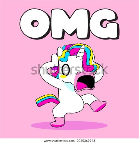 Cute Unicorn Quote Vector Illustration Shocked เวกเตอร์สต็อก ปลอดค่า