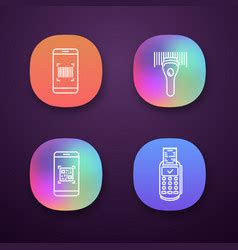 Barcodes App Icons Set Royalty Free Vector Image