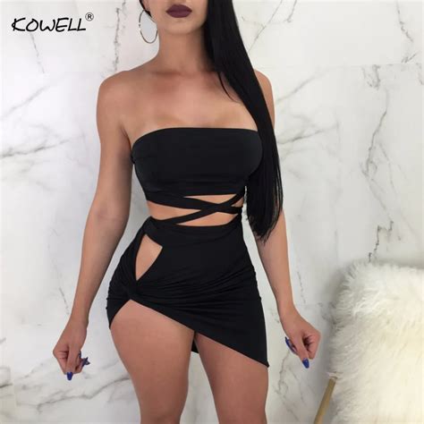 Off Shoulder Strapless Sexy Bandage Dress Women Sleeveless Irregular Mini Summer Women Dress