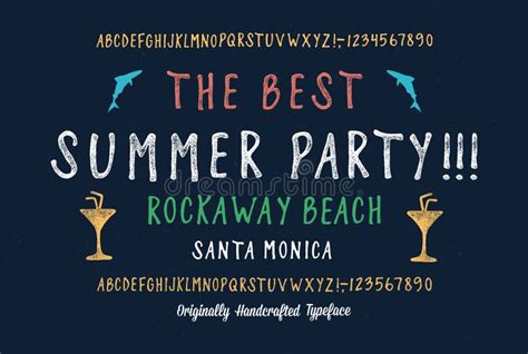 Summer Party Font Stock Vector Illustration Of Banner 119562646