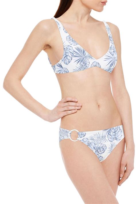 Onia Jerry Printed Triangle Bikini Top The Outnet