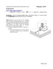 Assignment Pneuma Docx Hydraulics And Pneumatics Automation Lab