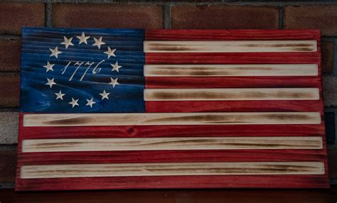 Rustic Betsy Ross American Wood Flag Etsy