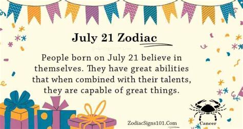 July 21 Zodiac is a Cusp Cancer and Leo, Birthdays and Horoscope