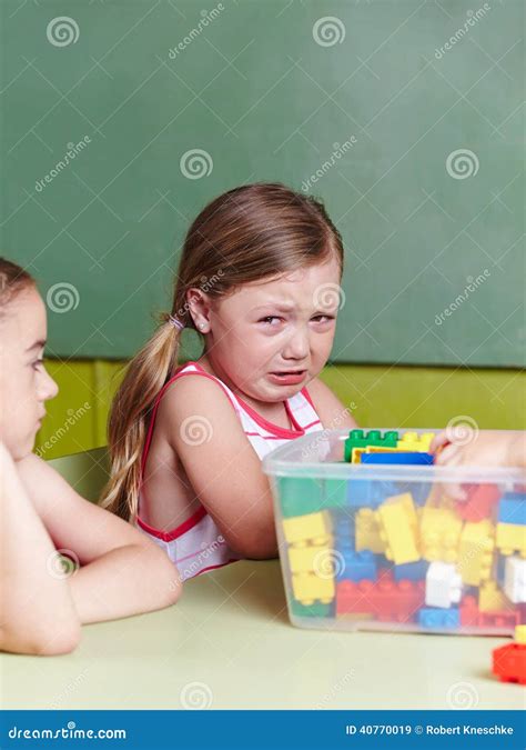 Sad Girl Crying In Kindergarten Stock Photo Image 40770019