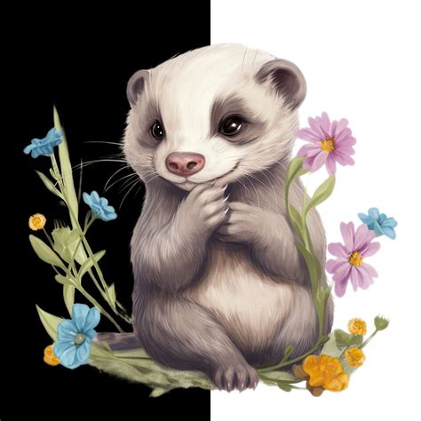 Cute Ferret Clipart Ferret PNG Files for Sublimation Ferrets - Etsy