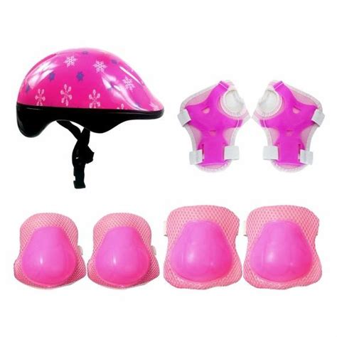 Kit Proteção Infantil Patins Skate Bicicleta Roller Rosa Dm Toys