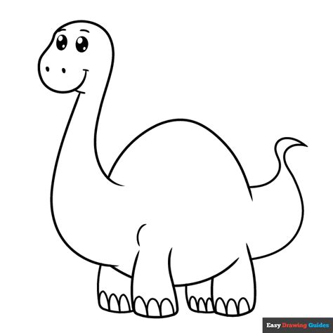 easy dinosaur  kids coloring page easy drawing guides