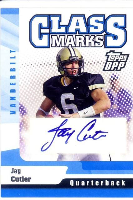 Jay Cutler Rc Rookie Draft Auto Autograph Vanderbilt Vandy Dpp College