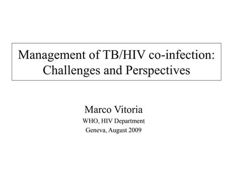 dr marco vitoria management  tb hivppt