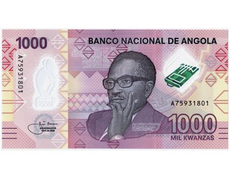 Billete Plástico Angola 1000 Kwanzas 2020