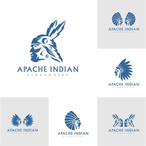 Set of American Indian logo. Indian emblem design editable for your ...